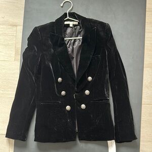 VB Black Velvet Double-Breasted Jacket